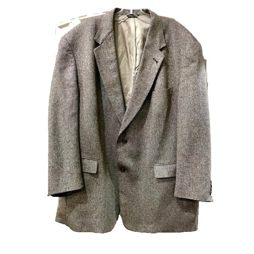 Vintage Austin Reed Men's Size 48R Tweed Sport Coat Brown w Gold Cream Blend